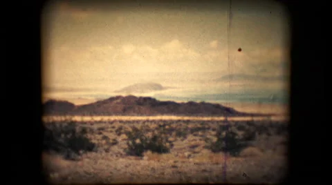 View of the Nevada desert outside Las Vegas in the mid 1960's Stock Footage 58221748