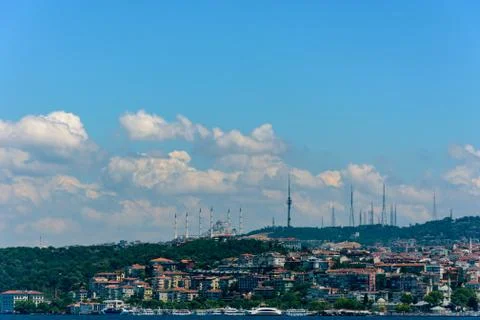 The view to the new and largest mosque in Turkey Stock Photos