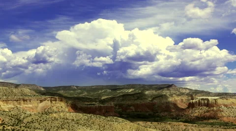 View of New Mexico desert from Chimney Rock, Ghost Ranch Stock Footage 44207985