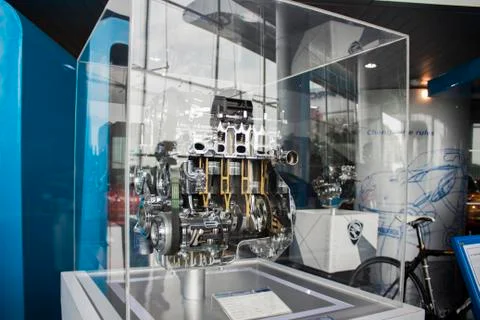 A view for new motor model inside proton company.  Stock Photos