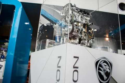 A view for new motor model inside proton company.  Stock Photos