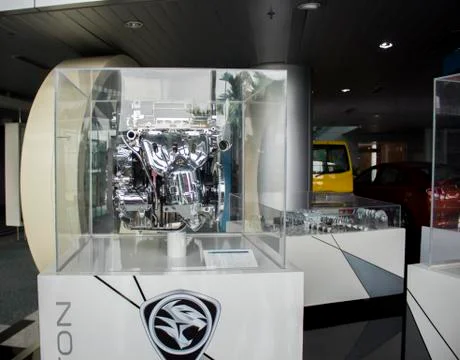 A view for new motor model inside proton company.  Stock Photos