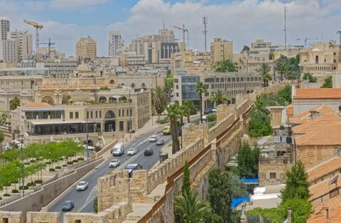 View of the new part of the Jerusalem Stock Photos