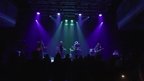 View of a new wave band playing at poppodium Volt in Sittard, Netherlands Stock Footage 196314304
