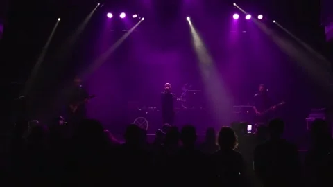 View of a new wave band playing at poppodium Volt in Sittard, Netherlands Stock Footage 196314352