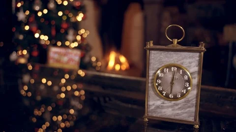 View of New Year clock Stock Footage 119266128