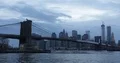 View of New York City Downtown Manhattan with Brooklyn Bridge Iconic Landmarks 4k or 4k+ Resolution