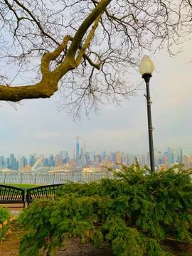 View of New York City from Park Stock Photos