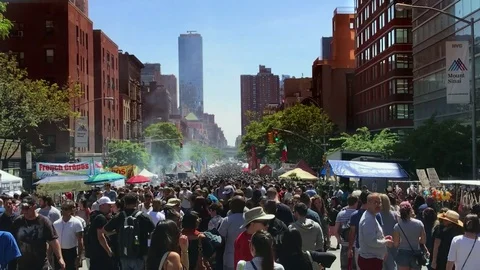 View of New York's Annual 9th Ave. Food Festival Stock Footage 76141243