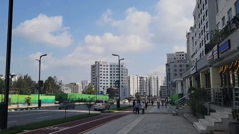 View of newly built Corridor around Kazanchis, Addis Ababa. Stock Footage 320484047