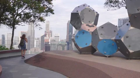 View of Newly Developed Public Space Stock Footage 138967100