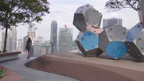 View of Newly Developed Public Space Stock Footage 139018936