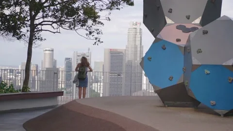 View of Newly Developed Public Space Vídeo Stock 139018943