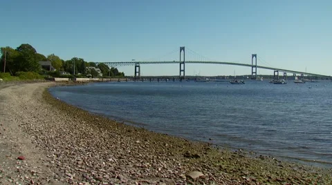 View of Newport Bridge Video stock 54593111