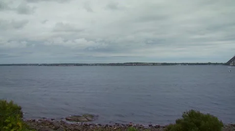 View of Newport Bridge Stock Footage 54593168