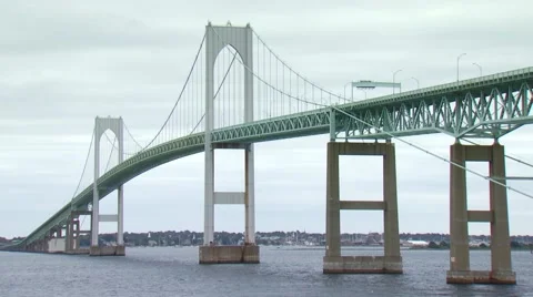View of Newport Bridge Stock Footage 54593170