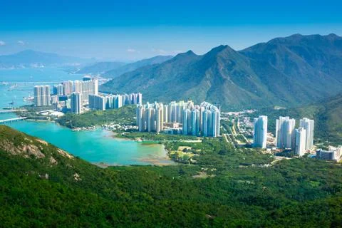 View from Ngong Ping 360 cable car. Stock Photos