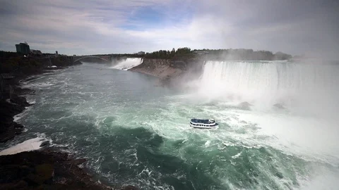 The view of the Niagara Falls Stock Footage 123082381