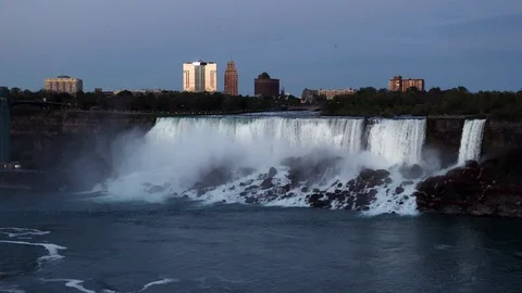 The view of the Niagara Falls Stock Footage 123083385