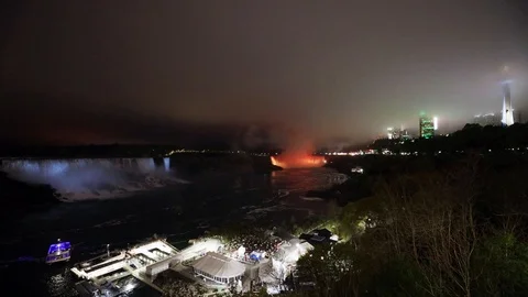 The view of the Niagara Falls Stock Footage 123298900