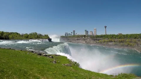 The view of the Niagara Falls Stock Footage 124643378