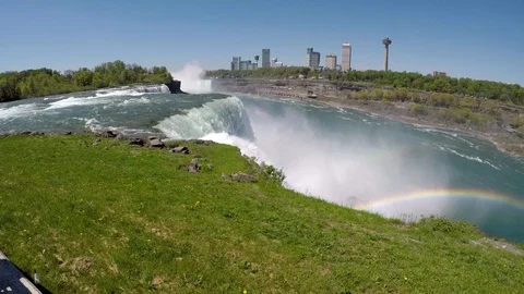 The view of the Niagara Falls Stock Footage 124643381