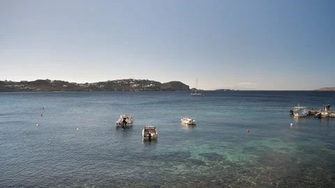 View of a nice beach of Mykonos, Greece Stock Footage 85953439