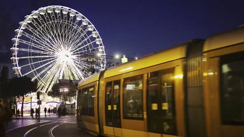 View of Nice, place massena, tramway 動画素材 73969767