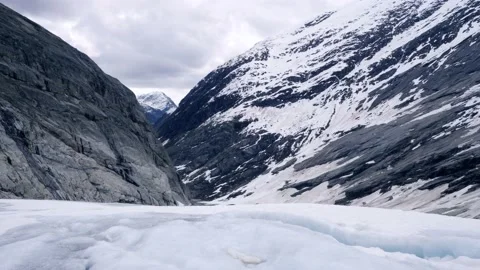 View from Nigardsbreen glacier in Norway Stock Footage 230225771