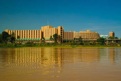 View to Niger river and Niamey city, Hotel Gaweye, Niamey Niger Stock Photos