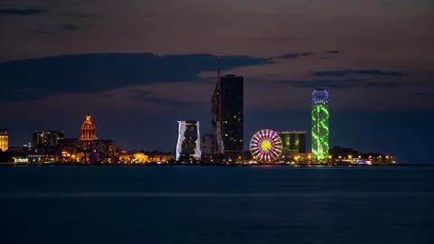 View of the night Batumi Stock Illustration