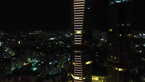 View of the night city from above Stock-Footage 296234366