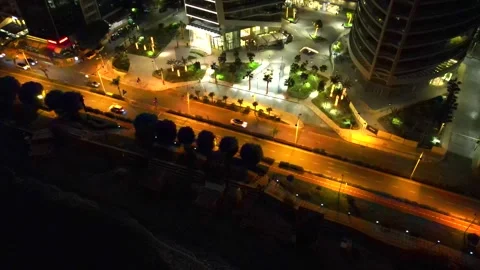View of the night city from above Stock Footage 296234850