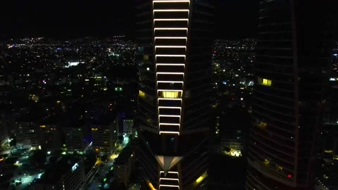View of the night city from above Stock Footage 296235015