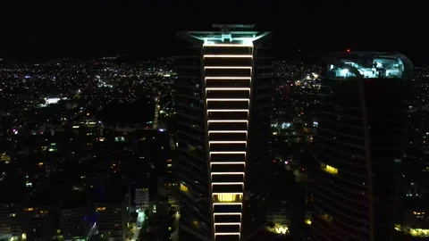 View of the night city from above Stock Footage 296235588