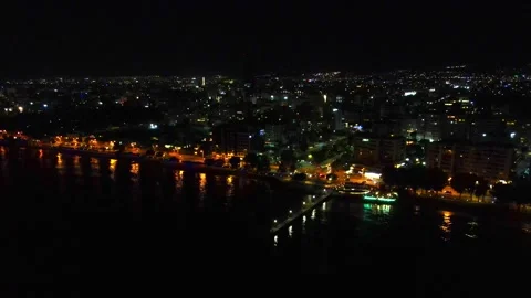 View of the night city from above Stock Footage 296240957