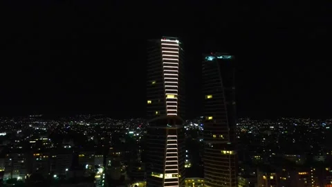 View of the night city from above Stock Footage 296241082