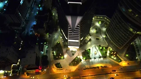 View of the night city from above 스톡 동영상 296241172