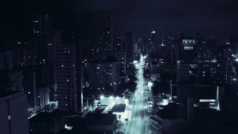 View of the night city, time lapse, night background Stock Footage 232554295