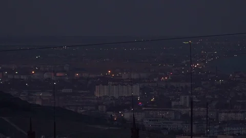 The view of the night city at the twilight Stock Footage 106243073