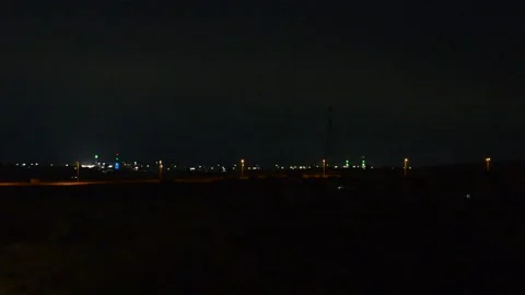 View on night road with lights of junction on background 스톡 동영상 137369452