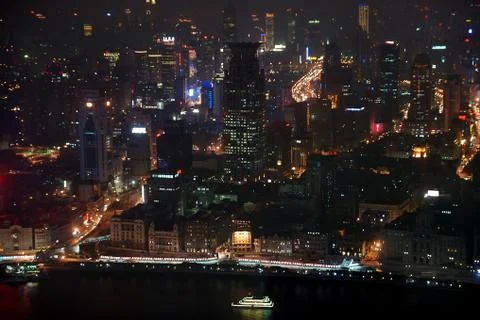 View of night shanghai Stock Photos