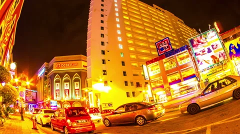 View of the night traffic in Melaka Stock-Footage 64577747
