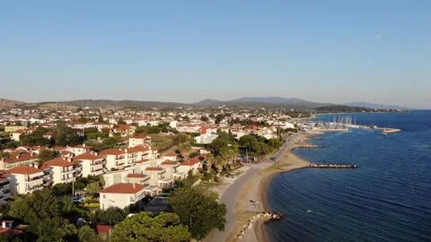 View from the Nikiti, Sithonia - Greece Stock Footage 252190042