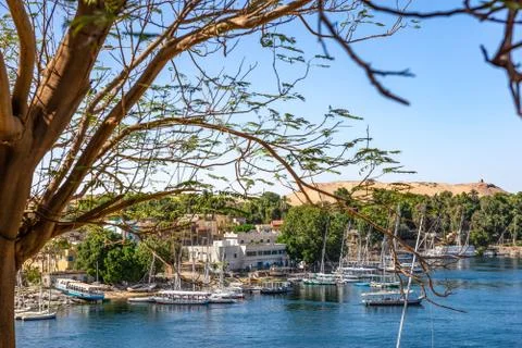 View on Nile in Aswan Stock Photos