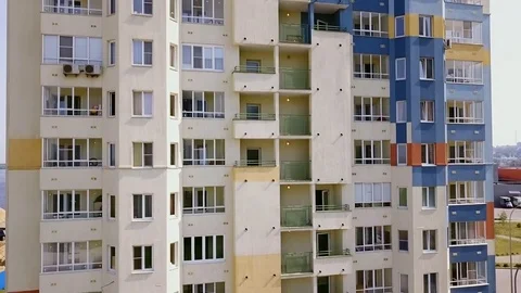 View of Nizhny Novogorod Stadium, building for the 2018 FIFA World Cup in Stock Footage