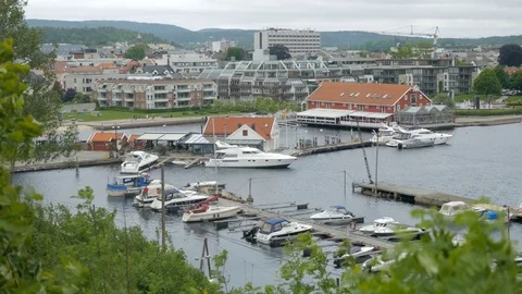 View of Nodeviga in Kristiansand, Norway Stock Footage 71353581