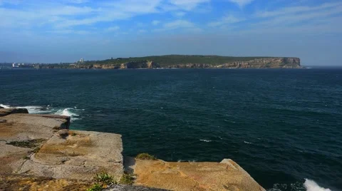 View of North Head from South Head, Sydney in 4k Stock Footage 49246333