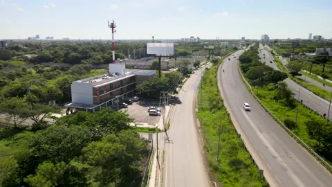 View of north Merida city, at Periferico street Stock Footage 160236531