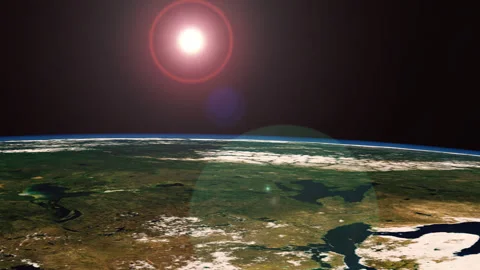 View of the north pole from space. satellite view of the earth's surface Stock Footage 338230983